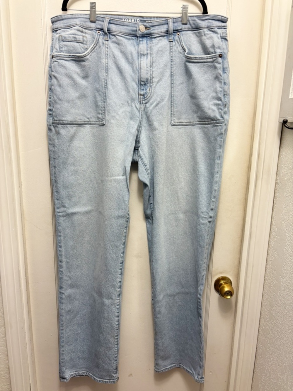 Torrid High Rise Straight Classic Denim Jeans Light Blue Size 22T